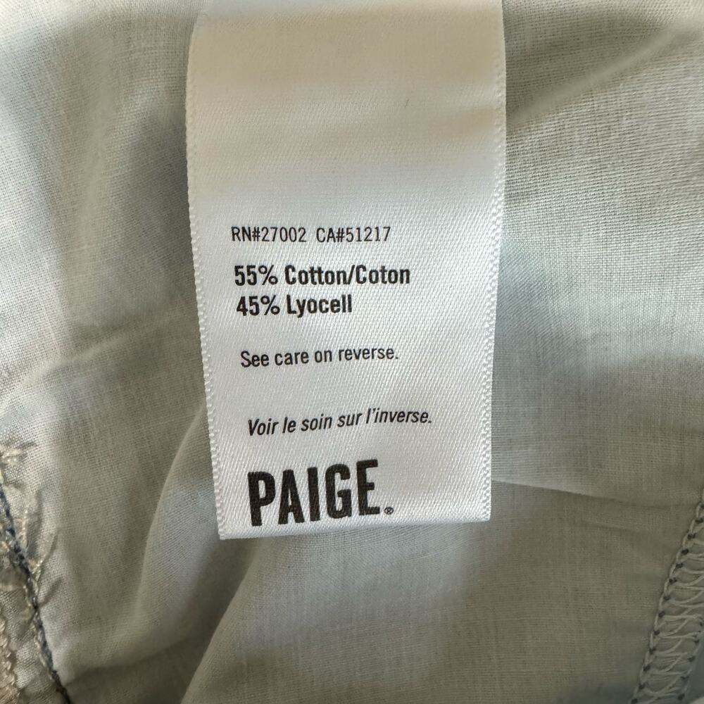 PAIGE Denim Clarice Culotte Jeans Light Fauna Blue Wash Size 28 Cropped Wide Leg - Picture 12 of 13